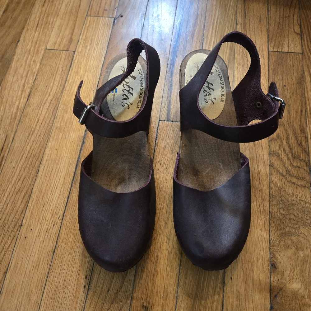 Swedish Clogs Highwood Aubergine/Red-Brown Leather
